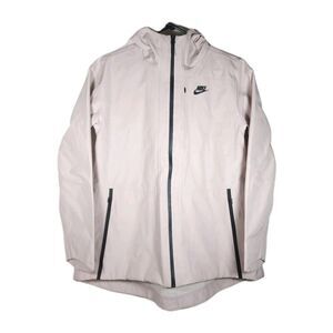 NIKE Women's Tech Woven SZ M Light Pink Bonded Full Zip Hooded Athletic Jacket
